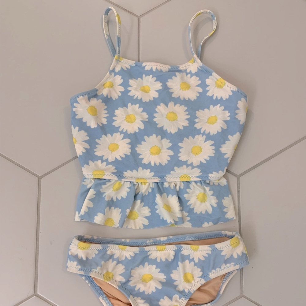 Crewcuts daisy two piece bathing suit. Size 4-5